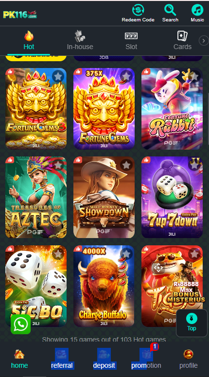 PK116 game list